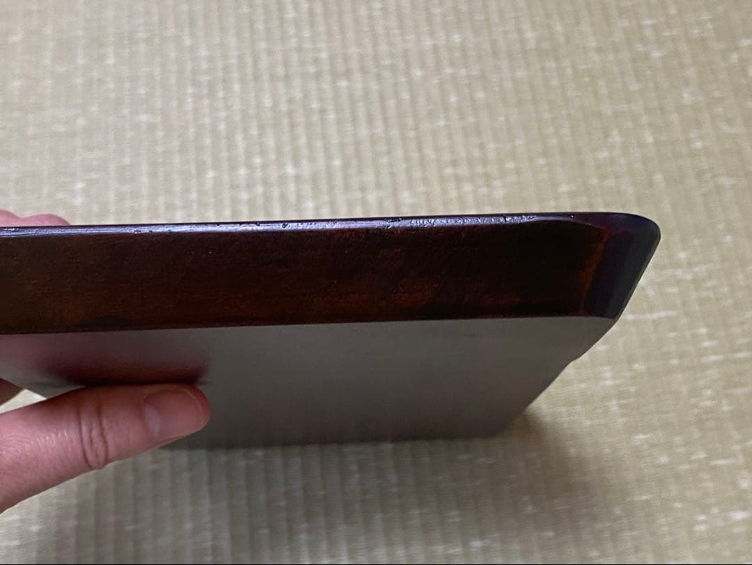 最終値下げ！黒柿拭き漆我谷盆（くろがきふきうるしわがたぼん）