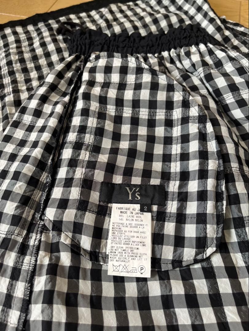 Ｙ’s黒 チェック柄 サルエルパンツ　サイズ2