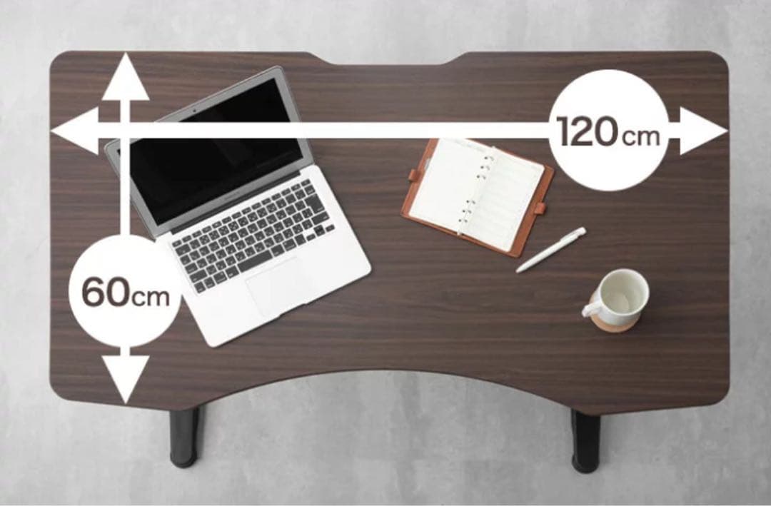 【中古】小柄さん向け　昇降テーブル （ガス圧式 PCデスク ）