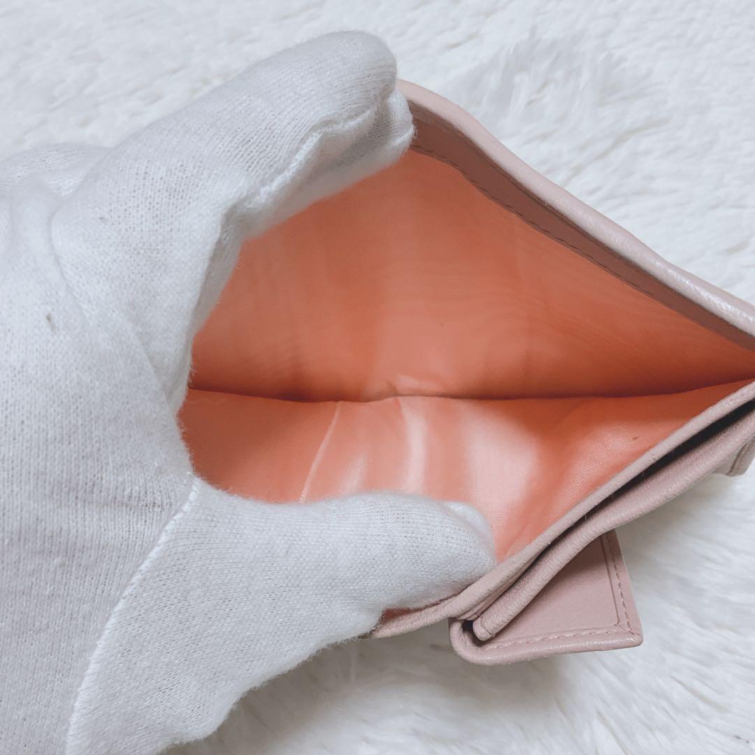 ♡美品♡ミュウミュウ マテラッセ 二つ折り財布 コンパクト ピンク レザー ミニ