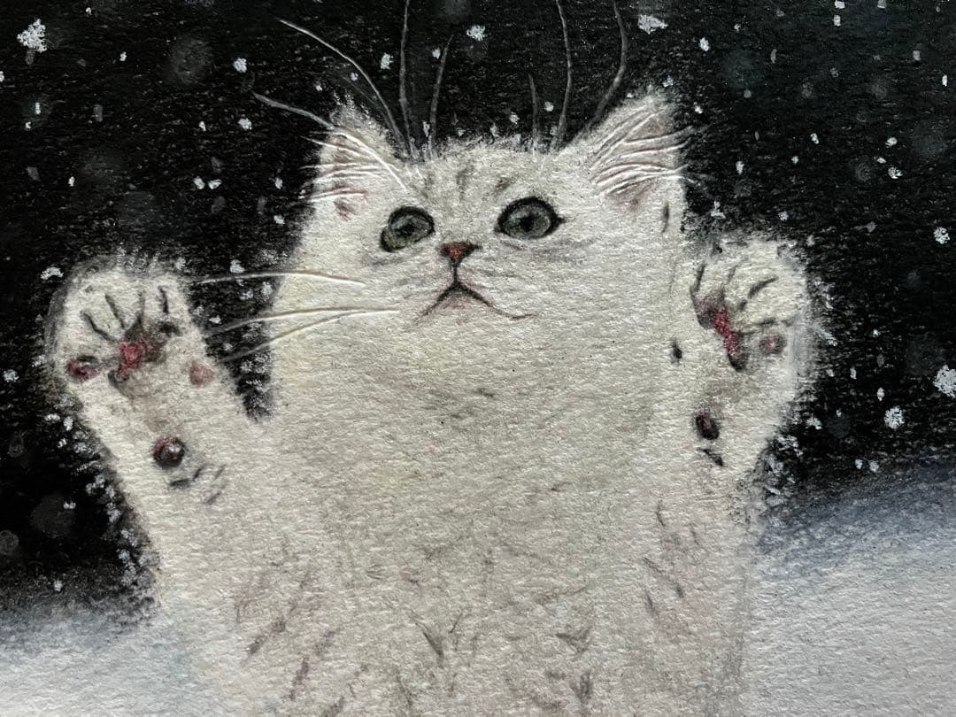 雪だぁ‼︎” 色鉛筆画 パステル