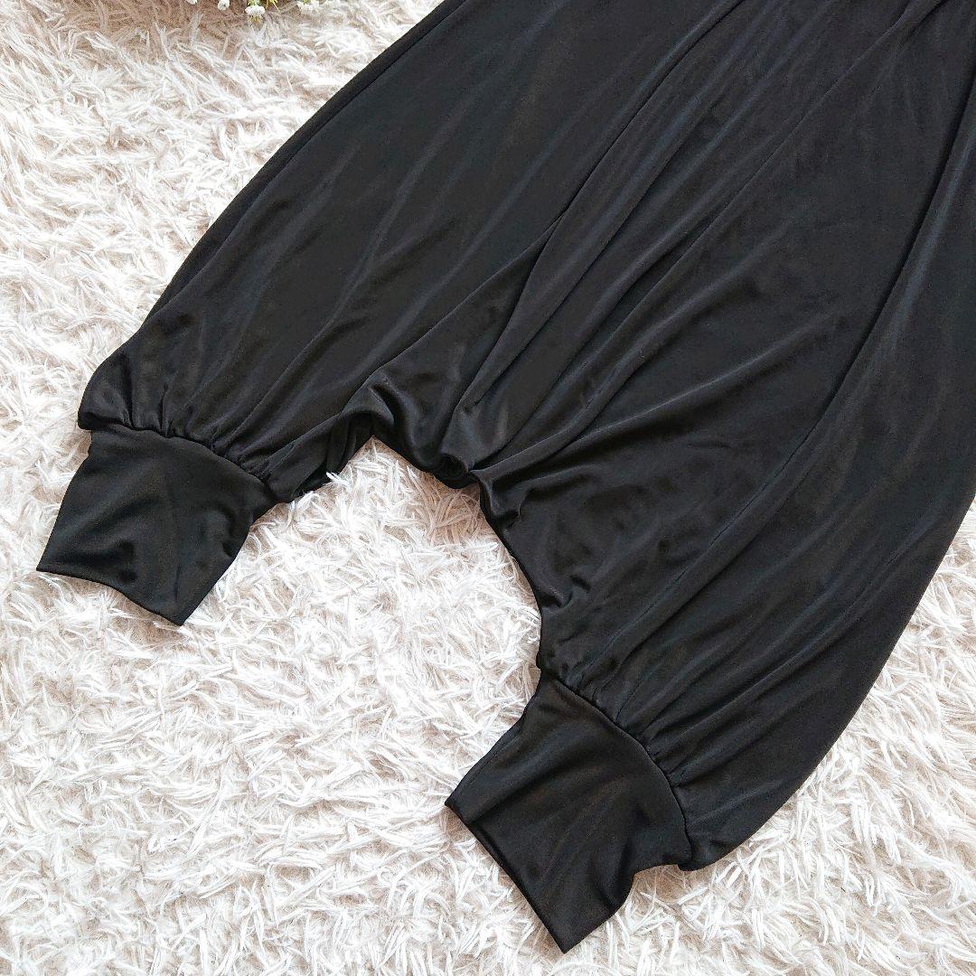 【萌】モユル センソユニコ サルエルパンツ 伸縮性あり ブラック 黒