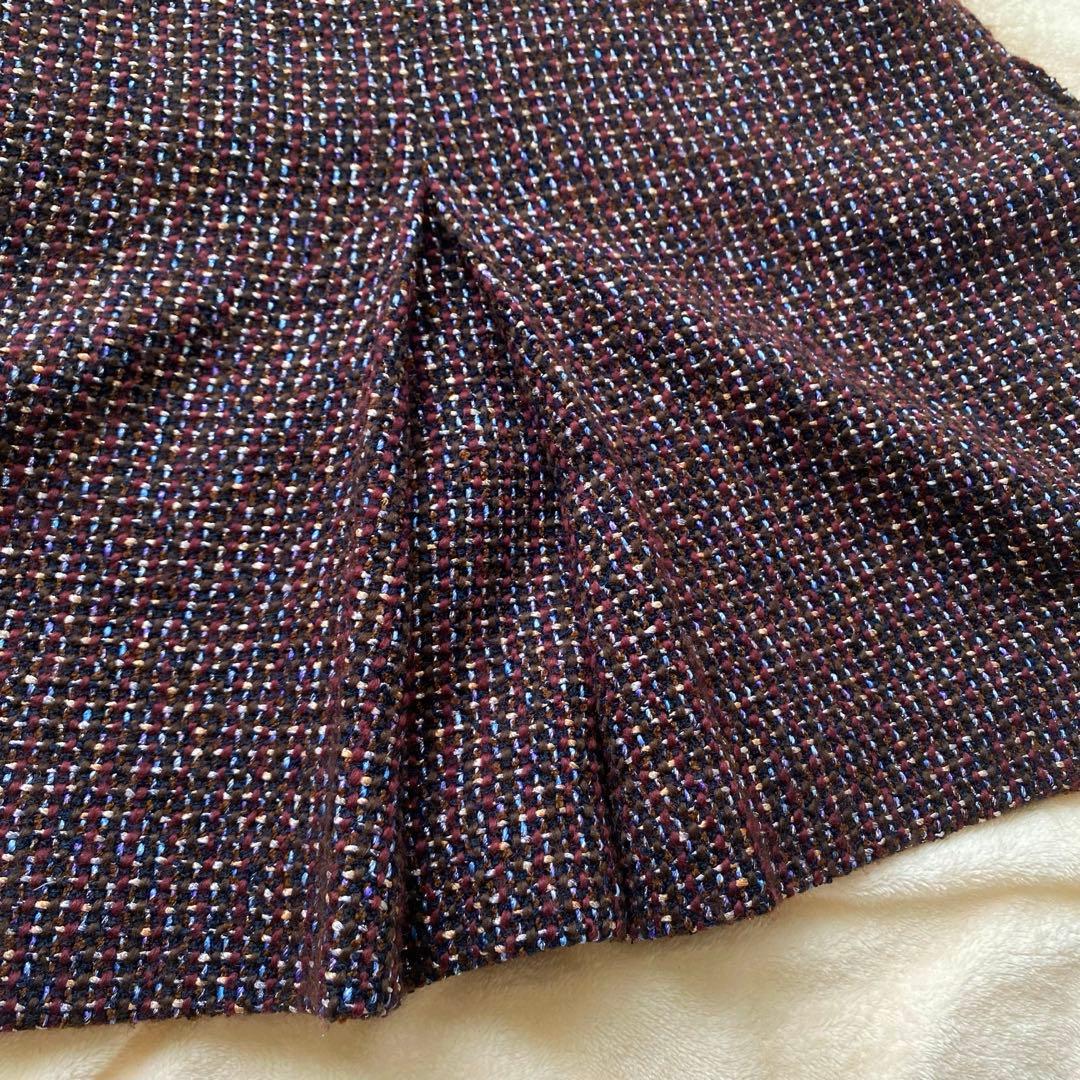 CHANEL ラメツイード スカート ボックスプリーツ ウール