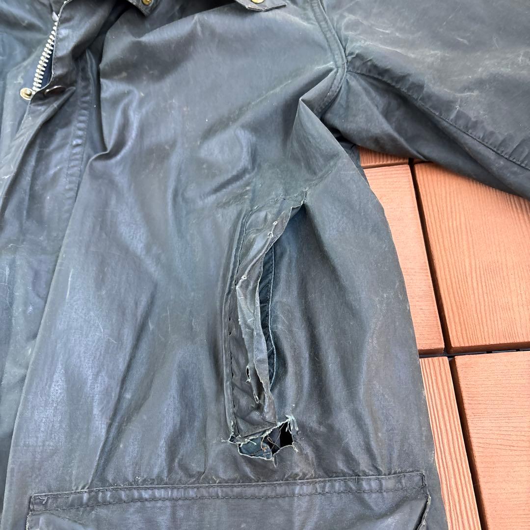 侘*ド様 Barbour ボーダー 2ワラント 80s グリーン