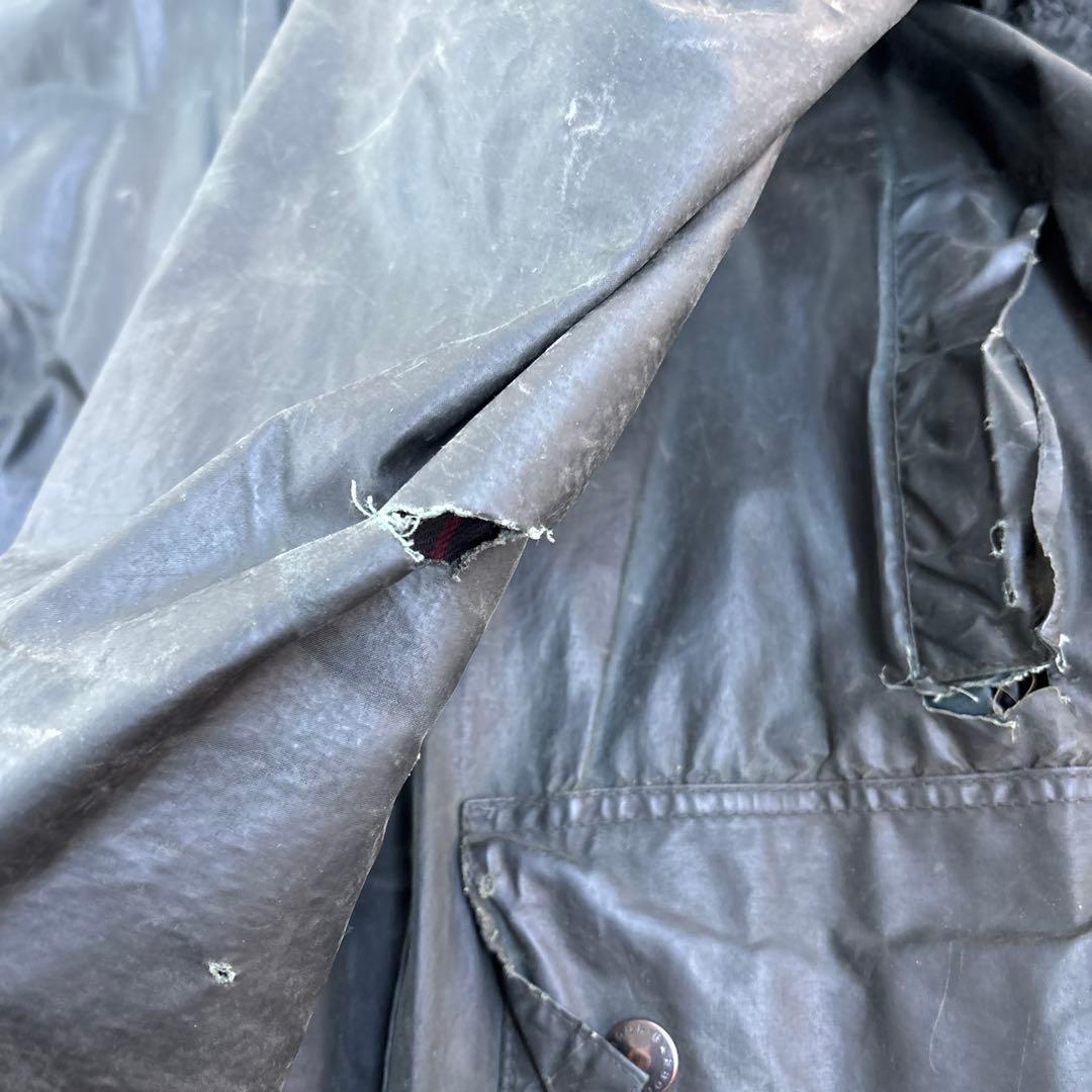 侘*ド様 Barbour ボーダー 2ワラント 80s グリーン