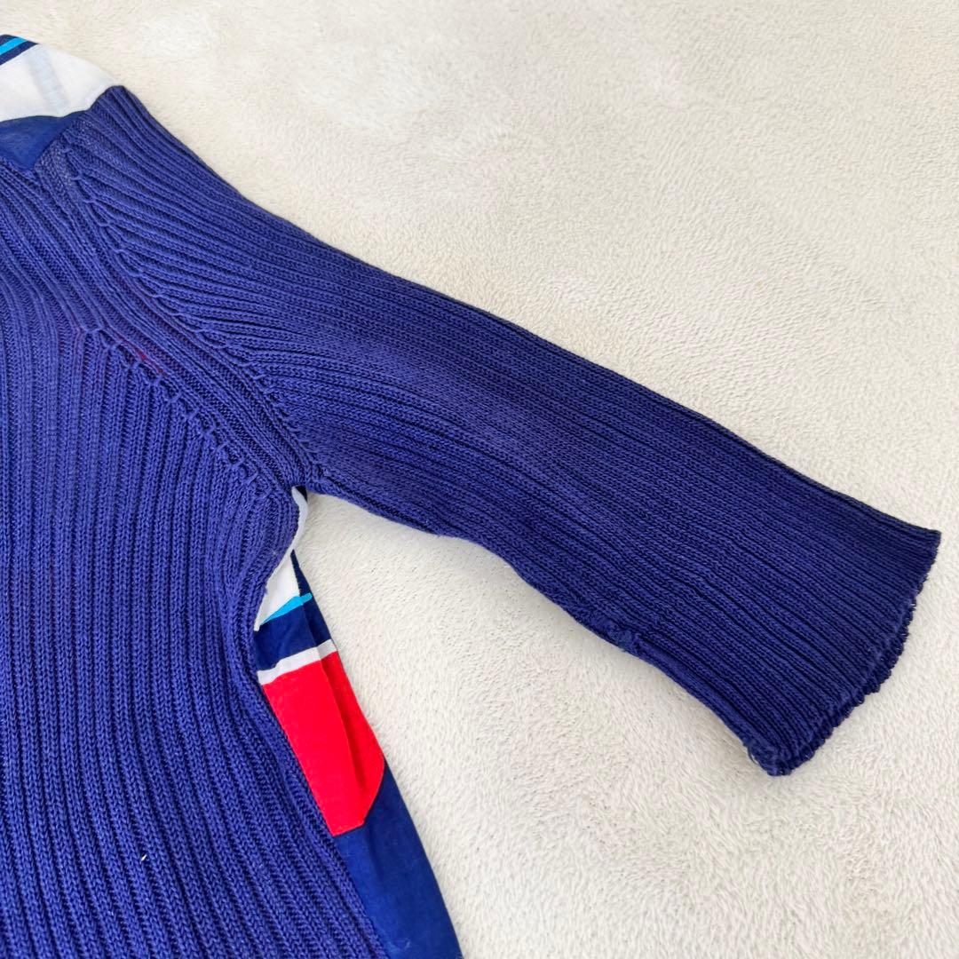 HERMES エルメス　ニット　コットン　ポロシャツ　ネイビー　サイズ38