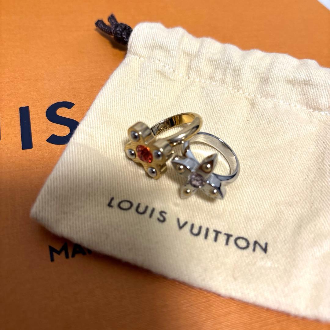 ルイヴィトン バーグ ラブレターズ フラワー リング 指輪　 ペア　セット