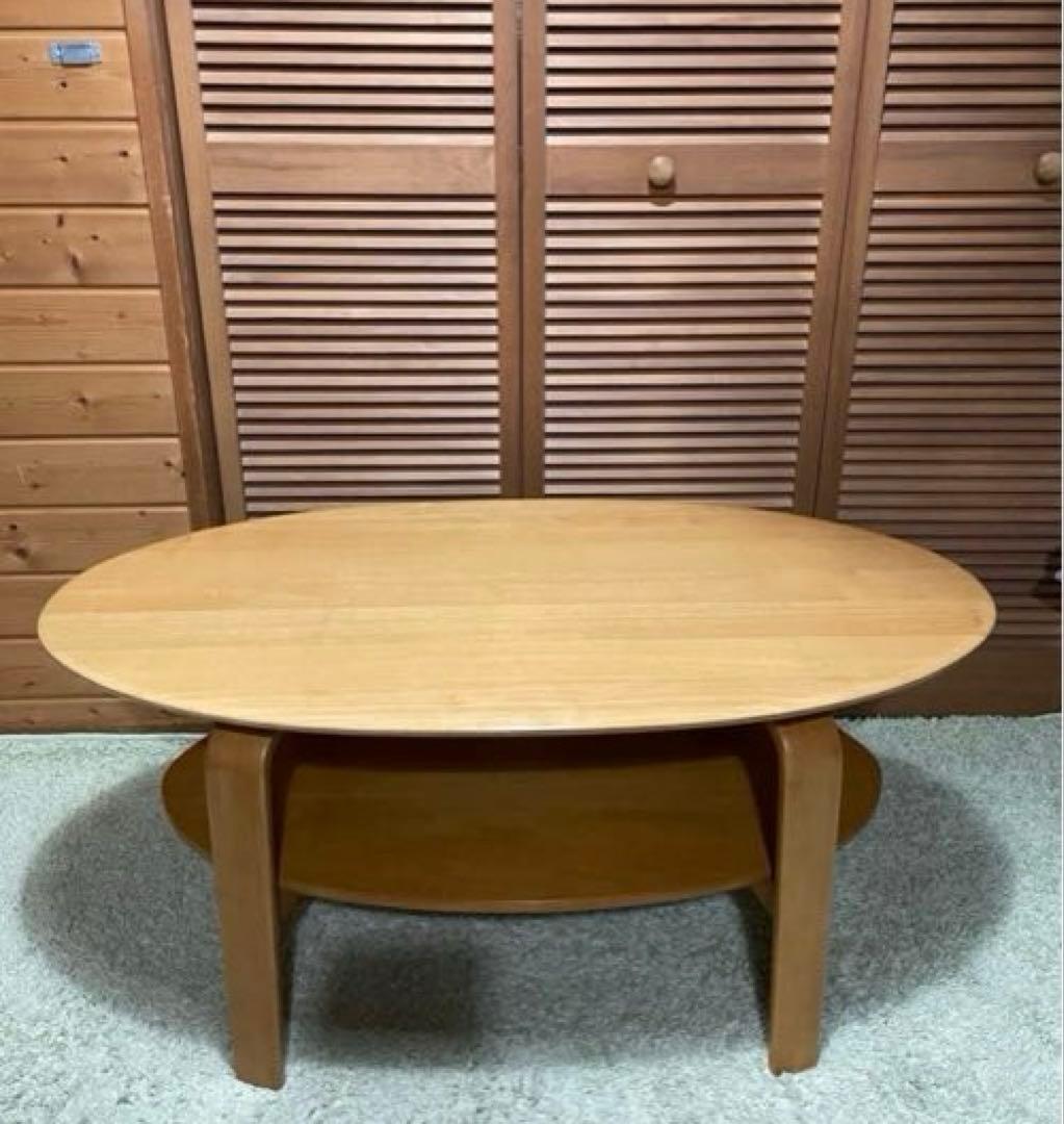 カリモクのChitano 木製 楕円形 センターテーブル - メルカリ