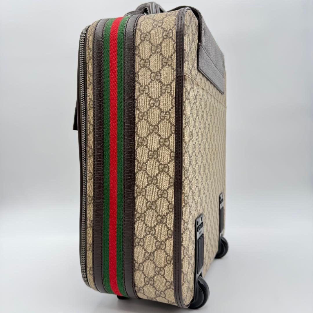 高級 美品 グッチGG シェリーライン PVC キャリーケース キャリー