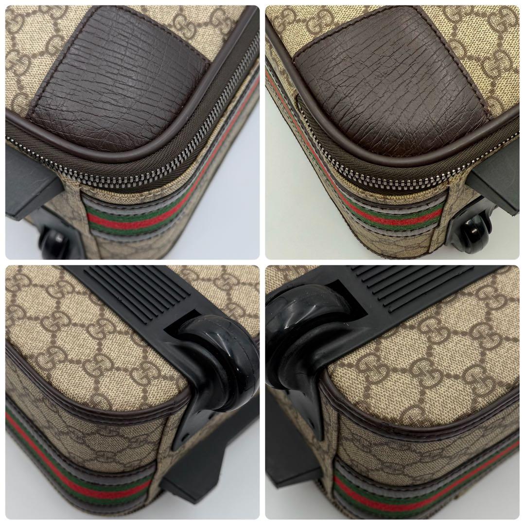 高級 美品 グッチGG シェリーライン PVC キャリーケース キャリー