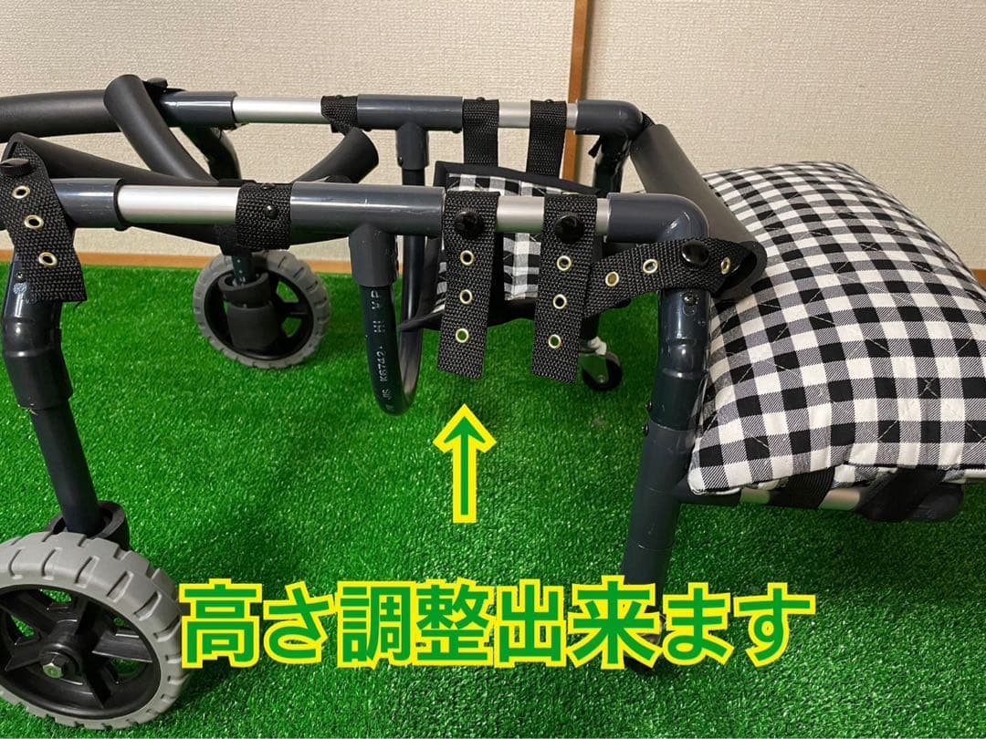 小型犬4輪歩行器犬用車椅子介護用顎のせ枕付き2.5〜5kg