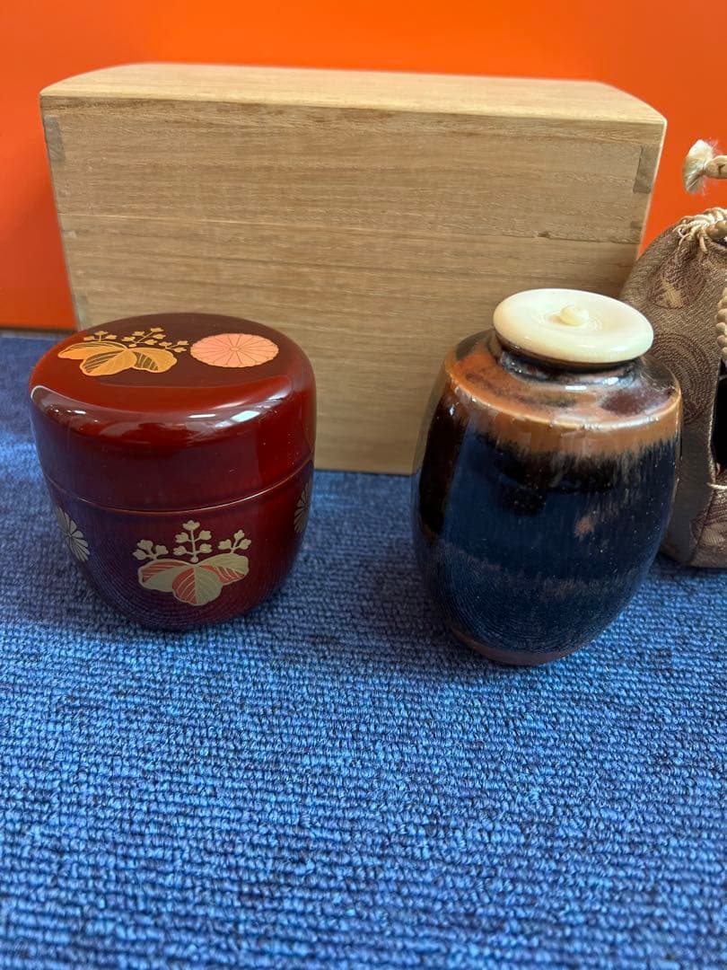 1176 茶入 棗 セット 蒔絵