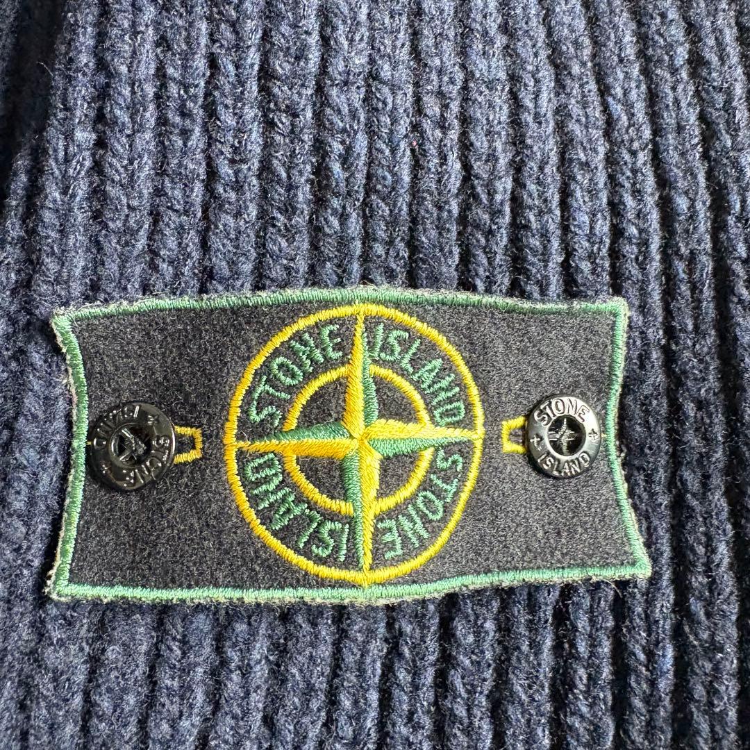 ストーンアイランド　リブニット　フード切り替え　ジップアップパーカー