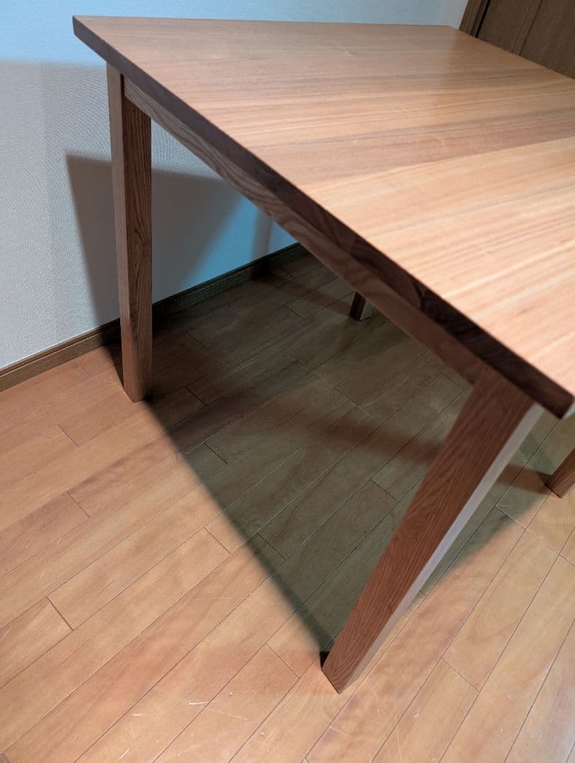 《送料込》無印良品 正方形 木製デスク 天然木 タモ材 廃盤 机 ダイニング