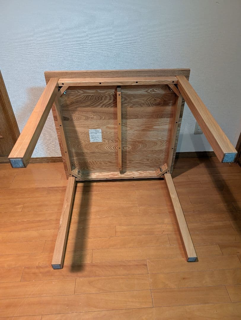 《送料込》無印良品 正方形 木製デスク 天然木 タモ材 廃盤 机 ダイニング