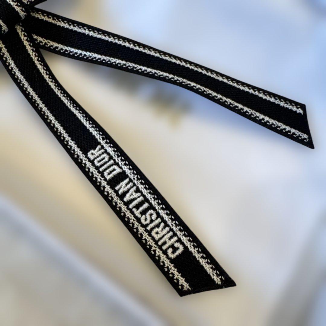 クリスチャンディオール Dior リボンバレッタ 黒 現行品