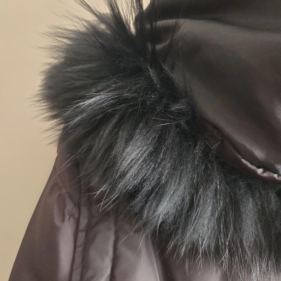 バーバリーブラックレーベル タヌキ毛 ダウンジャケット XL 黒 クリーニング済