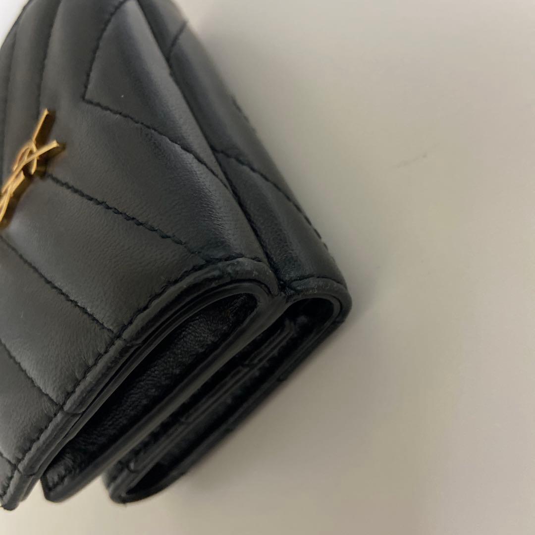 【16日限定】SAINT LAURENT ミニ 三つ折り財布 YSL ラムスキン