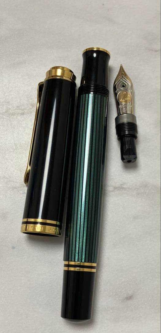 未使用品☆Pelikan ペリカン 万年筆 スーベレーン グリーンストライプ