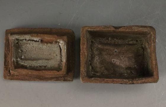 桃山時代】古唐津 絵唐津香合 金銀字形 黒柿箱 - メルカリ