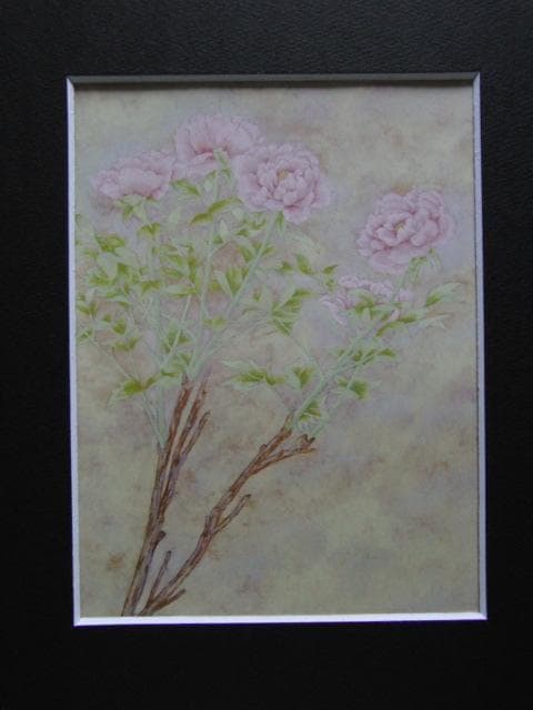 吉村年代、「庭に咲く」、希少な画集より、 新品高級額装付