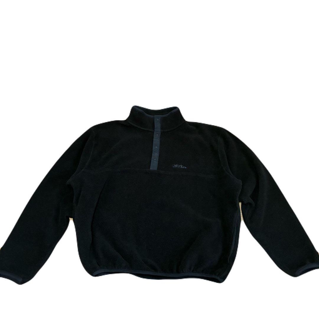 エルエルビーン 80s フリース ブラック USA製 筆記体 刺繍 スナップ