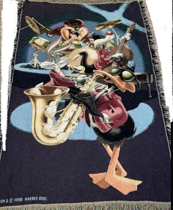 アメリカ製 ルーニートゥーン ジャズバンド ゴブラン織 タペストリーの