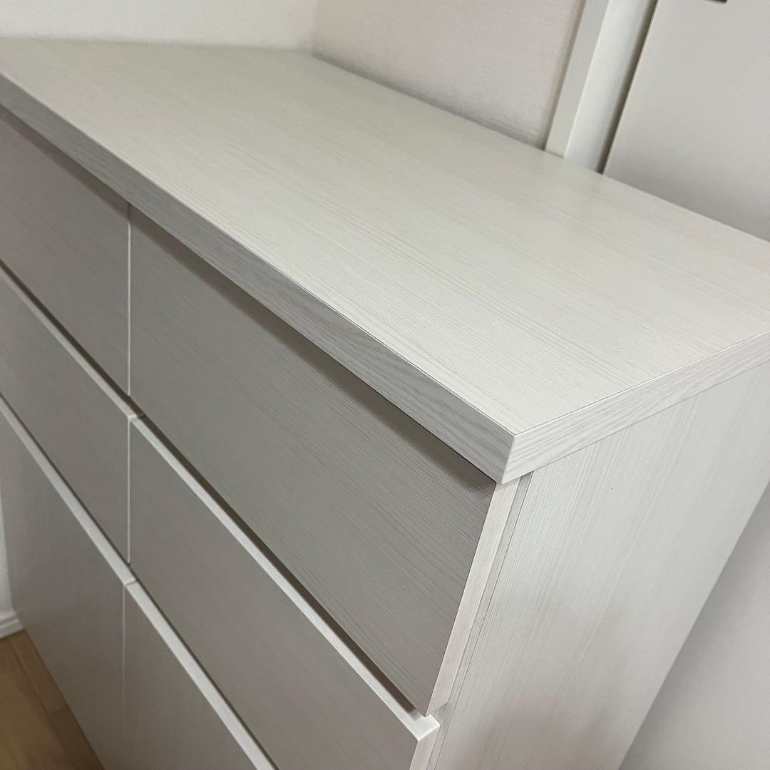 SQUARE】シリーズ スクエアキャビネット幅70ハイ 引出しタイプ ホワイト