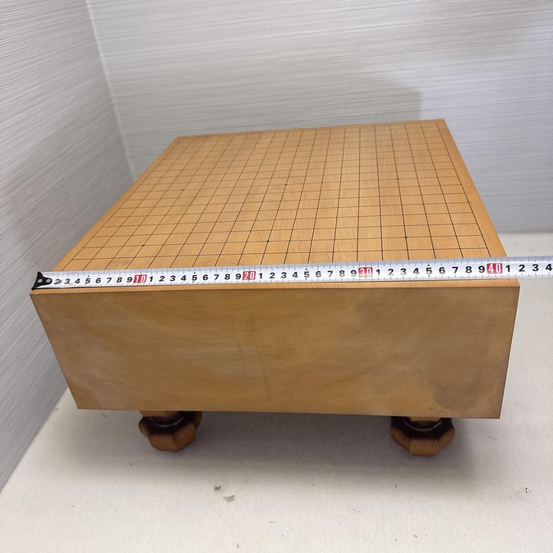 碁盤　4寸7部　板目木裏　脚付　へそ有り