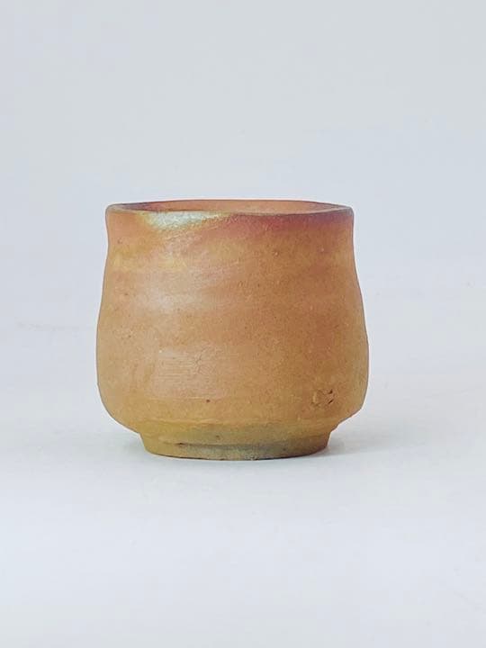 人間国宝【伊勢崎淳】備前　酒呑　ぐい呑み　桐共箱　栞　酒器　盃