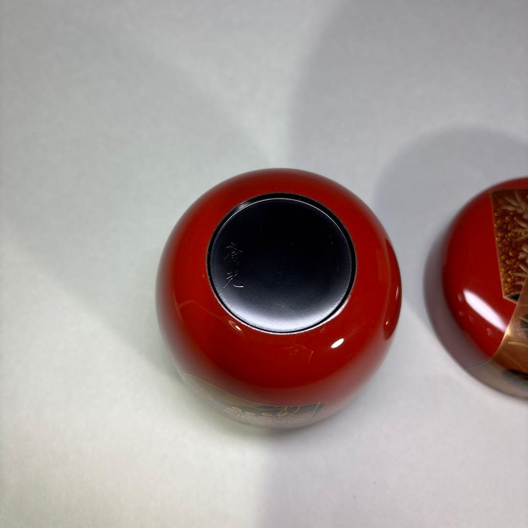 杉谷斉光 誰が袖蒔絵 朱大棗 (桐箱入)