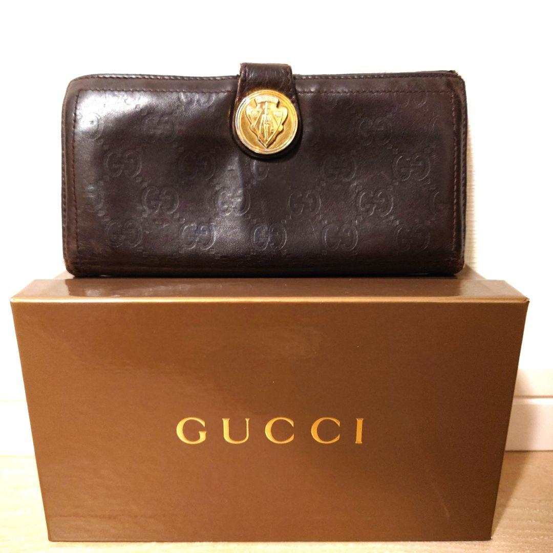 GUCCI☆希少☆二つ折り財布 ブラウン レザー