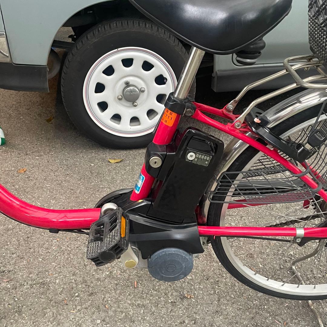 Panasonic 電動アシスト自転車　バッテリー良好　赤