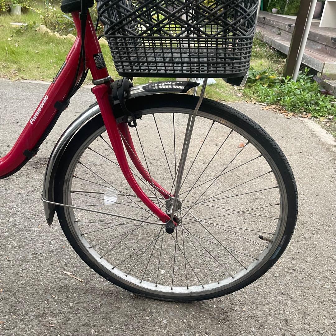Panasonic 電動アシスト自転車　バッテリー良好　赤