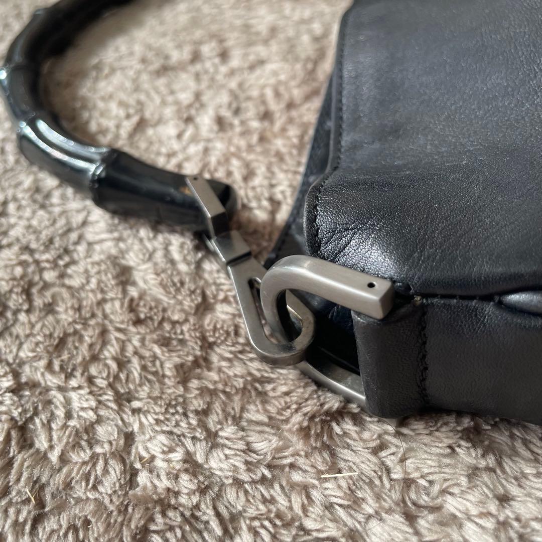 GUCCI グッチ バンブー ハンドバッグ 本革 レザー 黒 ブラック