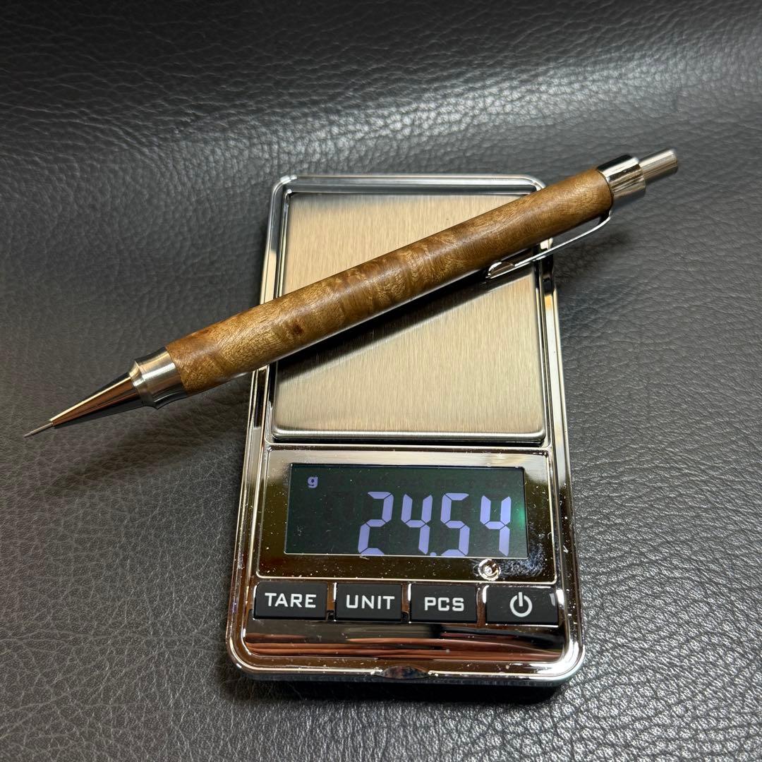 220マーブルウッド木製シャーペン　強低重心ダブルRタイプ　ステンレス