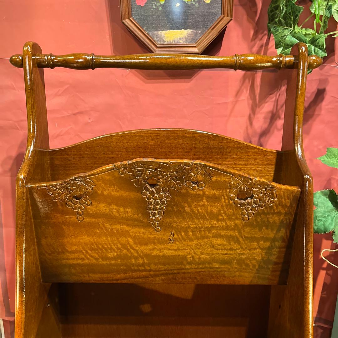 希少 美品 アンティークPT 吉川 葡萄園 カービング2段ラック棚 - メルカリ