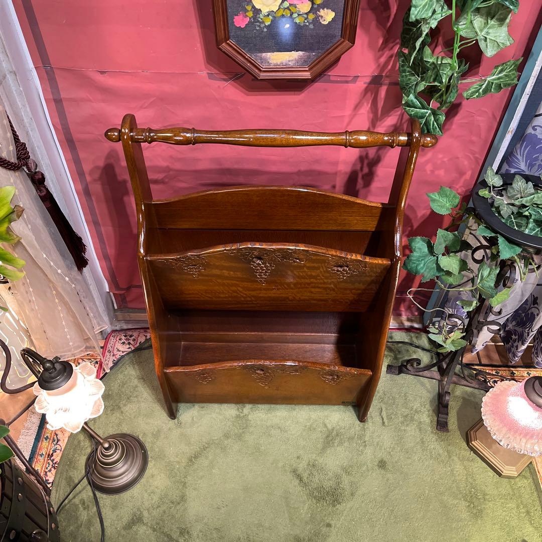 希少 美品 アンティークPT 吉川 葡萄園 カービング2段ラック棚 - メルカリ