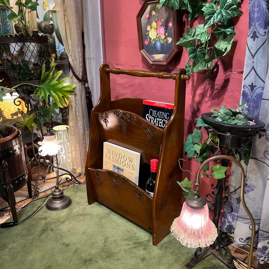 希少 美品 アンティークPT 吉川 葡萄園 カービング2段ラック棚 - メルカリ