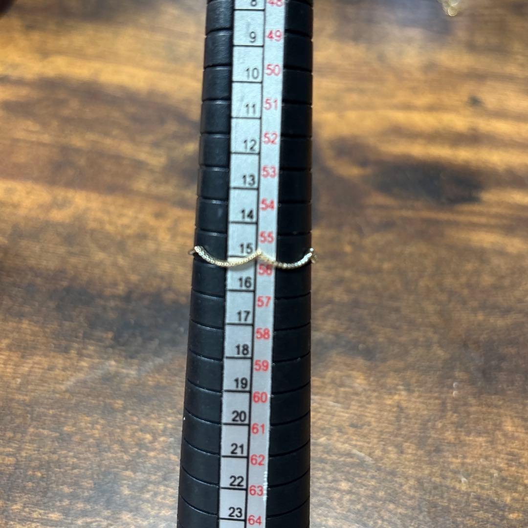 cococaru K10イエローゴールド 極細ミル打ちリング　15号