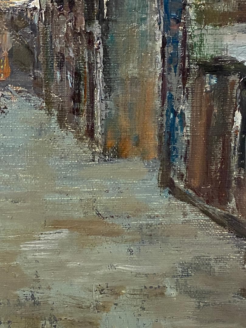 「真作」曳野豊重「ローマ市街」風景画　油彩画　額装　サイン有り　F8号