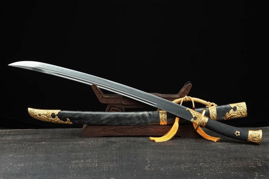 きんめっき竜紋刀 模造刀 居合刀 武士道 武具 漢剣 唐刀 龍泉剣 手鍛造打