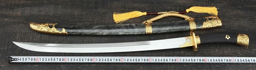 きんめっき竜紋刀 模造刀 居合刀 武士道 武具 漢剣 唐刀 龍泉剣 手鍛造打