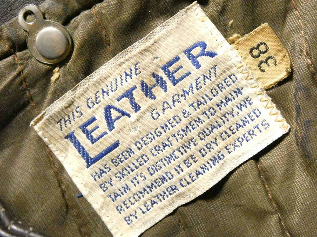 60-70sヴィンテージ！五角形TALON＆逆ハの字！シングルライダース濃茶