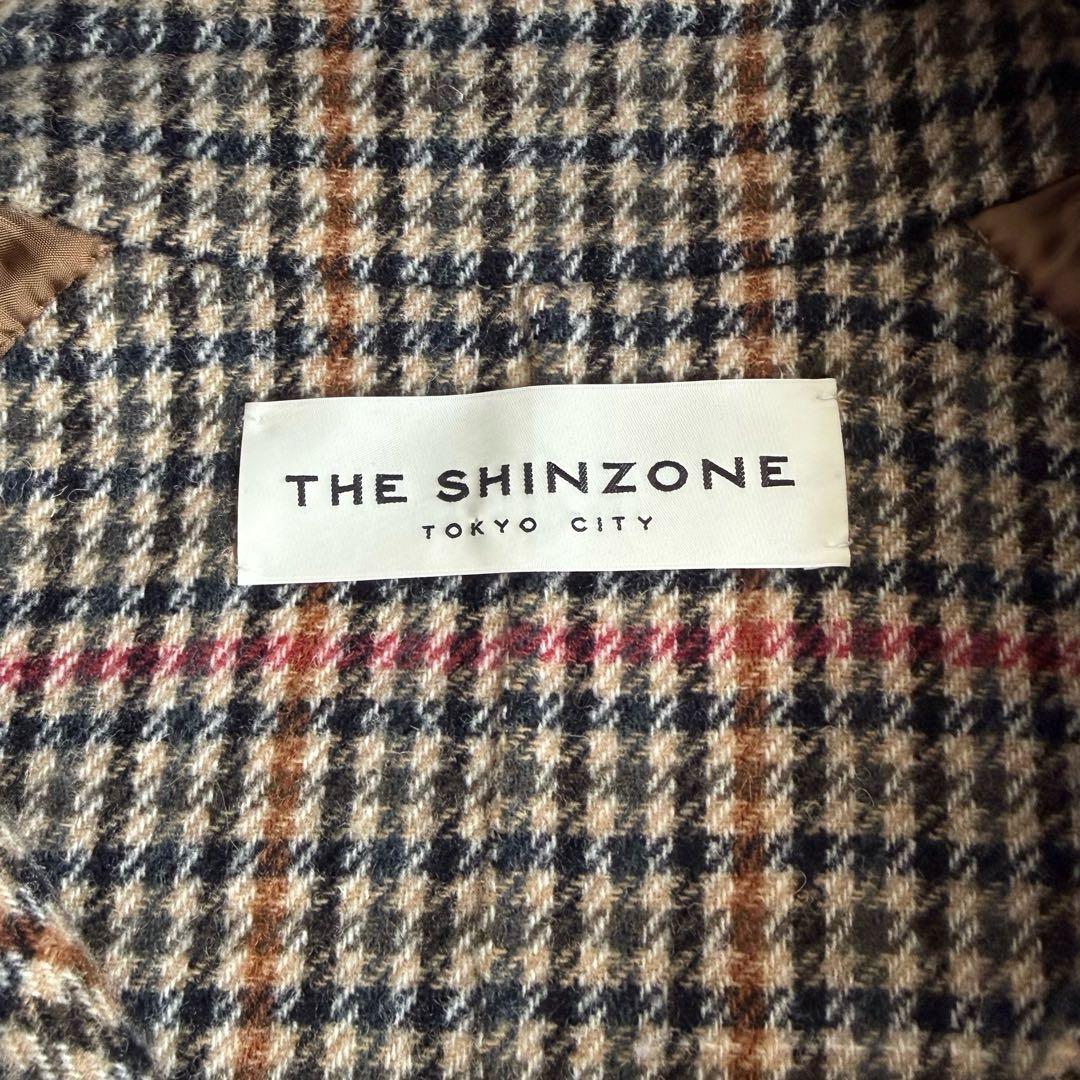美品 シンゾーン バルマカーンコート チェック 34 クラブチェック