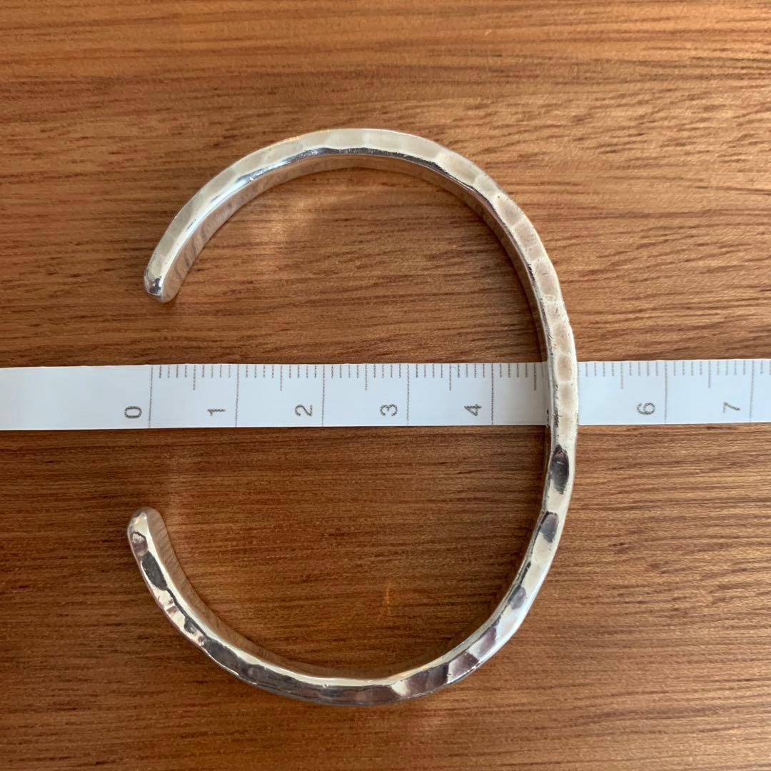 美品　市松　ベルーリア　5mmバングル　シルバー980 刻印なし