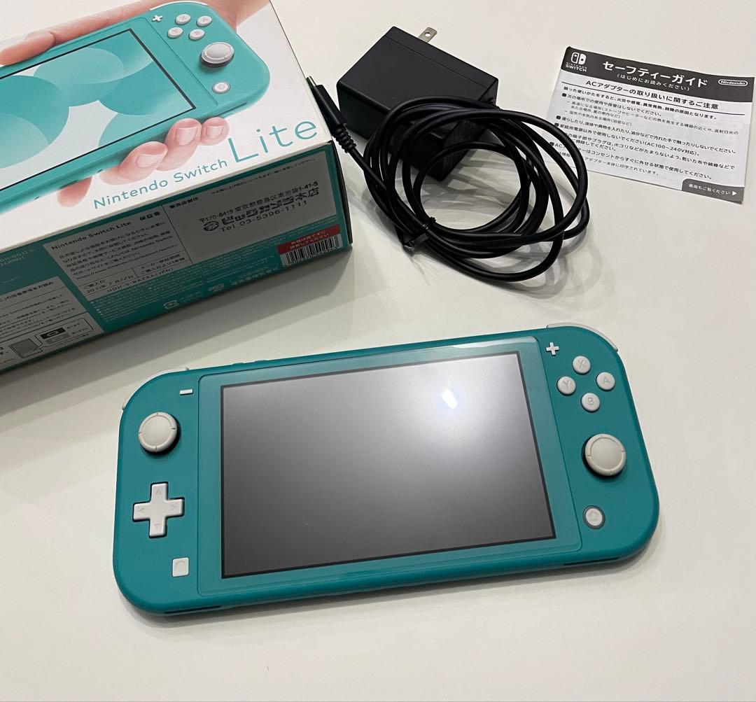 未使用に近い❤︎Nintendo Switch Liteターコイズ 本体 充電器◎