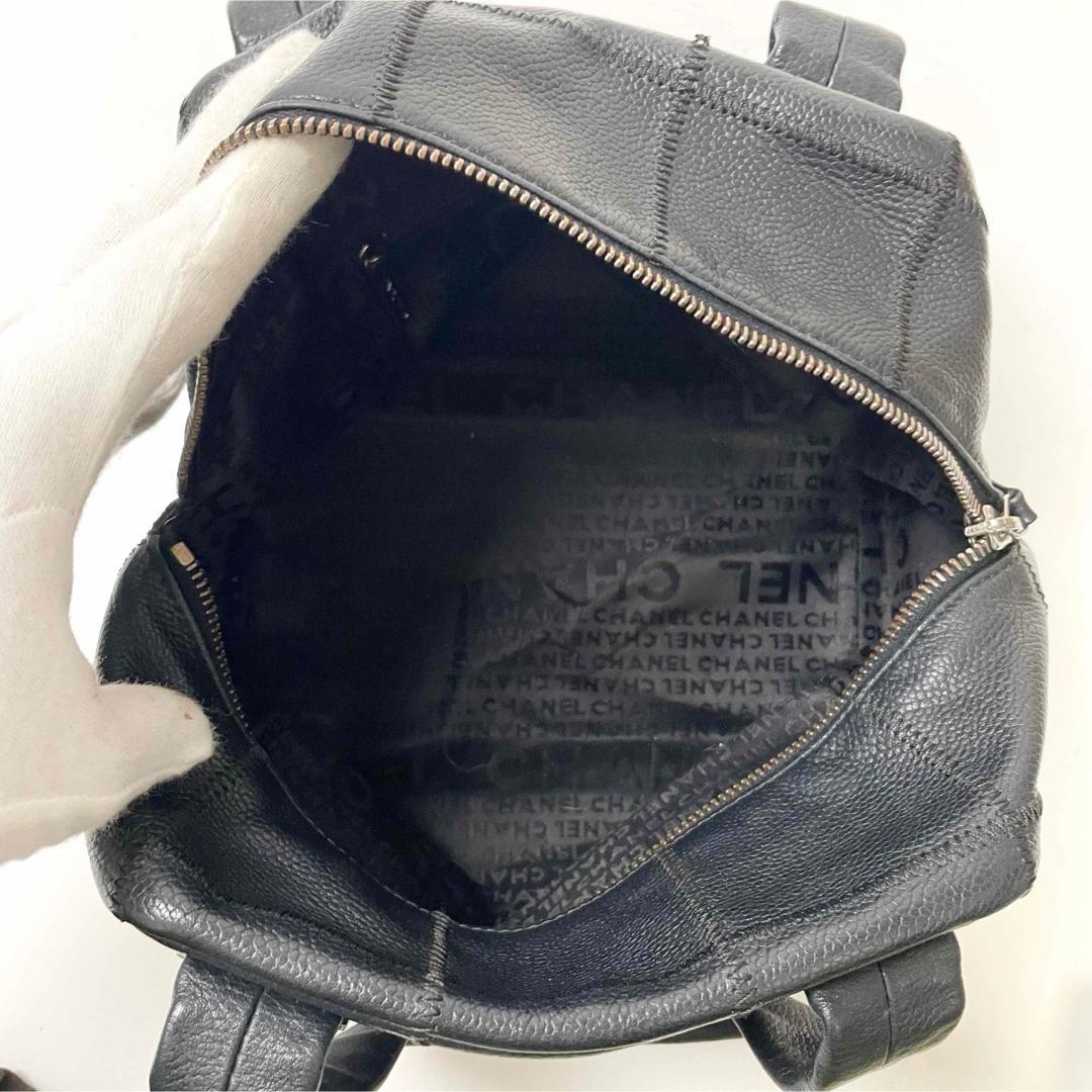 sigeta19シャネル　キャビアスキン　チョコバー　ハンド　ミニボストン