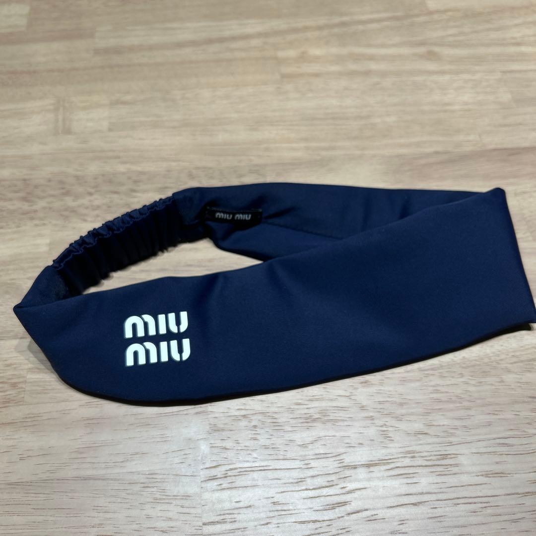 miu miu ネイビー ヘアバンド