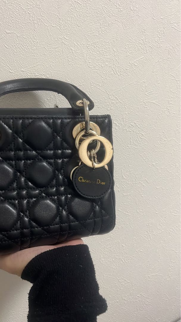 Dior ブラック キルティング ハンドバッグ